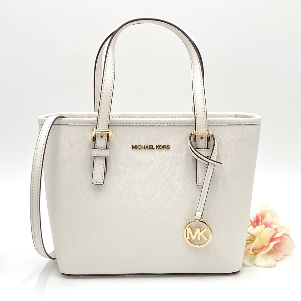 MICHAEL KORS XS CONVERTIBLE TOP ZIP TOTE OPTIC WHT - Picture 2 of 16